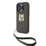 DKNY PU kožený zadný kryt s logom pre iPhone 15 Pro Max Green