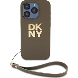 DKNY PU kožený zadný kryt s logom pre iPhone 15 Pro Max Green
