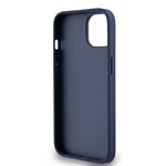 DKNY PU kožený zadný kryt s opakovaným vzorom pre iPhone 14 Blue