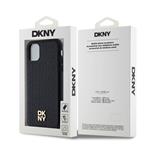 DKNY PU kožený zadný kryt s opakujúcim sa vzorom Magsafe pre iPhone 11 Black