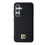 DKNY PU kožený zadný kryt s opakujúcim sa vzorom Magsafe pre Samsung Galaxy S24+ Black