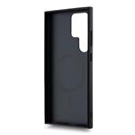 DKNY PU kožený zadný kryt s opakujúcim sa vzorom Magsafe pre Samsung Galaxy S24 Ultra Black