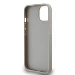 DKNY PU kožený zadný kryt s opakujúcim sa vzorom pre iPhone 14 Beige