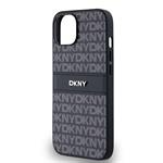 DKNY PU kožený zadný kryt s opakujúcim sa vzorom pre iPhone 14 Black