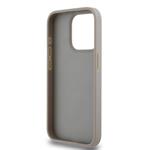 DKNY PU kožený zadný kryt s opakujúcim sa vzorom pre iPhone 14 Pro Max Beige