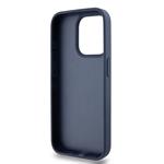 DKNY PU kožený zadný kryt s opakujúcim sa vzorom pre iPhone 14 Pro Max Blue
