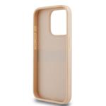 DKNY PU kožený zadný kryt s opakujúcim sa vzorom pre iPhone 14 Pro Pink