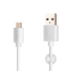 Dlouhý datový a nabíjecí kabel FIXED s konektory USB/USB-C, USB 2.0, 2 metry, bílý