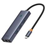 Dokovací stanice Baseus Ultra Joy USB 6v1 (USB-C/1xHDMI4K30Hz/3xUSB 3.0/1xPD/RJ45) šedá