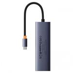 Dokovací stanice Baseus Ultra Joy USB 6v1 (USB-C/1xHDMI4K30Hz/3xUSB 3.0/1xPD/RJ45) šedá