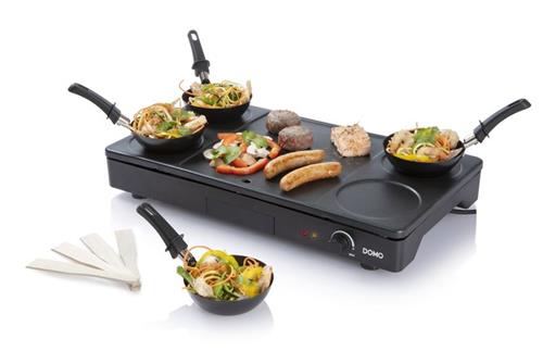 DOMO DO8712W Elektrický lívanečník a gril s wok pánvemi  