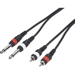 Double Line kábel 2x cinch (M) / 2x jack (M) 6,3 mm, 5 m 300437