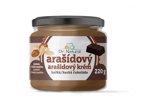 Dr.Natural Arašídový krém s hořkou čokoládou, 220 g