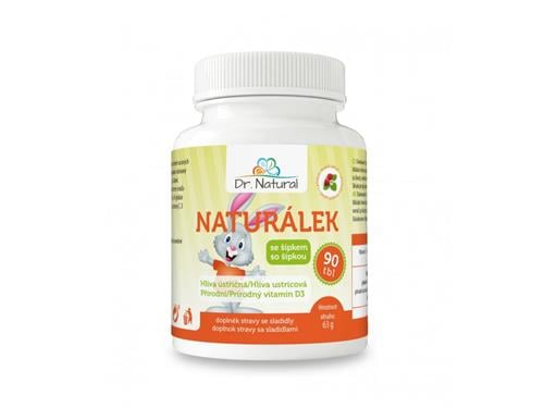 Dr.Natural Naturálek Hliva ustricová s vit. D pre deti 90 tbl.