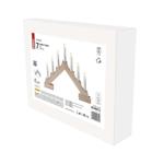Drevený LED svietnik, 29 cm, 2x AA, vnútorný, teplá biela, časovač