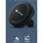 Držiak telefónu do auta CANYON, magnetický, inštalácia do ventilácie, 2 formy v balení, čierny