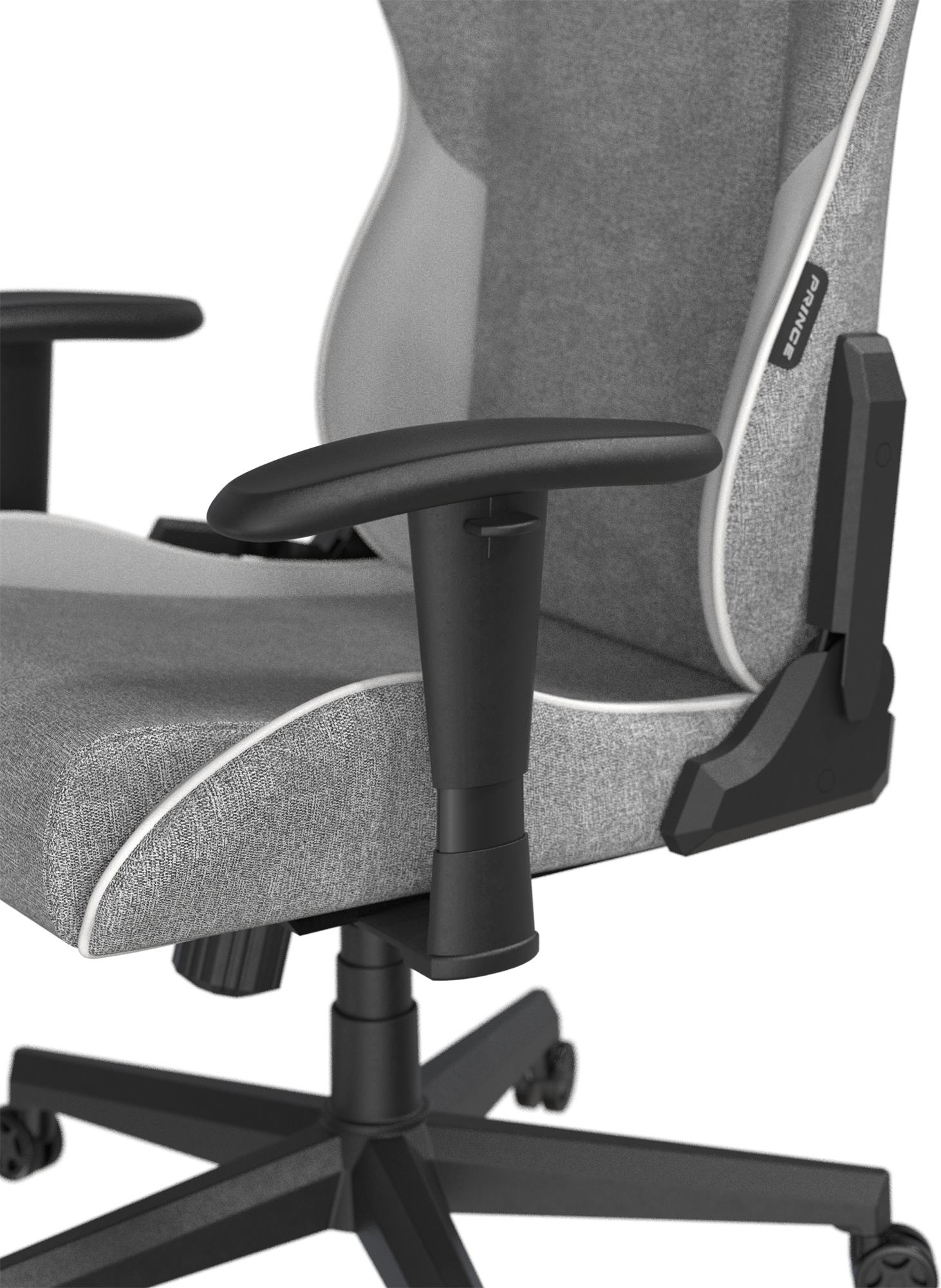DXRacer Prince, šedo-bílá, látková