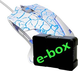 E-blue Mazer Pro Myš drátová, bílo-modrá, 2500DPI, e-box