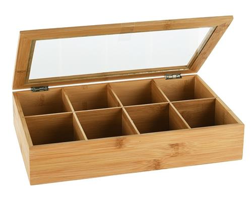 EH Bambusový box na čaj, 8 priehradiek