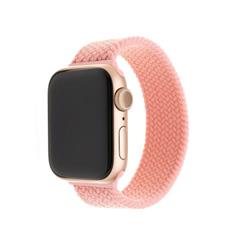 Elastický nylonový řemínek FIXED Nylon Strap pro Apple Watch 42/44/45mm, velikost L, růžový