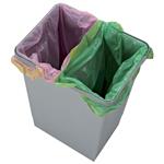 Elletipi Plastový kôš s držadlami Kryt SMALL, 6 l, sivý, 28 x 15 x 22,5 cm