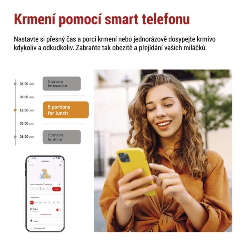 EMOS GoSmart dávkovač krmiva Pet Care, 4 l, černý, Wi-Fi