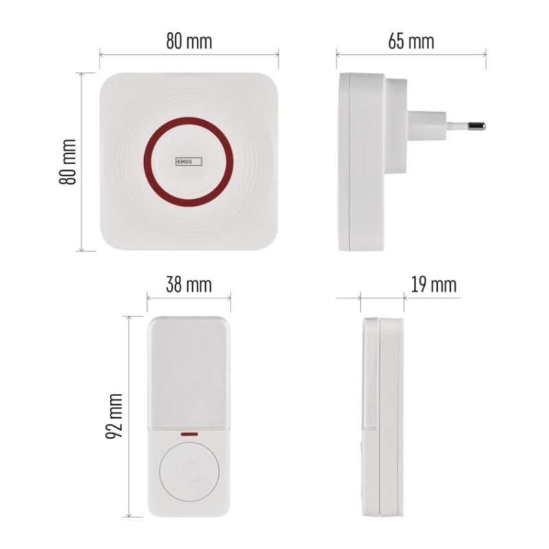 EMOS GoSmart Domovní bezdrátový zvonek P5735WS do zásuvky s WiFi