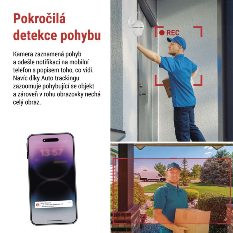 EMOS GoSmart Venkovní bateriová kamera IP-1200 WASP s WiFi a solárním panelem