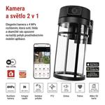 EMOS GoSmart Venkovní otočná kamera IP-1300 LANTERN s WiFi a světlem, černá