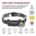 EMOS LED nabíjecí čelovka P3544, 500 lm, 120 m, Li-Ion 800 mAh