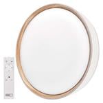 EMOS LED nástenné svietidlo ILVI, kruhové 30 W, stmievateľné so zmenou CCT, biela + drevo