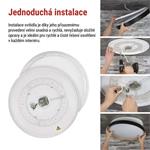 EMOS LED přisazené svítidlo ILVI, kruhové 30W, stmívání+CCT, černá+dřevo