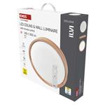 EMOS LED přisazené svítidlo ILVI, kruhové 30W, stmívání+CCT, dřevo