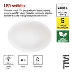 EMOS LED přisazené svítidlo TIVI, A CLASS, kruhové bílé 19W, IP44, neutrální bílá