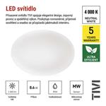 EMOS LED přisazené svítidlo TIVI, A CLASS, MW sensor, kruhové bílé 8,6W, IP44, neutrální bílá