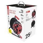 Emos P084253 Venkovní prodlužovací kabel na bubnu 25 m / 4 zás. / černý / guma-neopren / 230V / 2,5 mm2