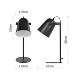 EMOS Stolná lampa NINA na žiarovku E27, čierna