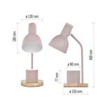 EMOS Stolná lampa POPPY na žiarovku E27, ružová