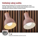 EMOS Stolná lampa POPPY na žiarovku E27, ružová