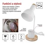 EMOS Stolní lampa POPPY na žárovku E27, bílá