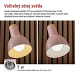 EMOS Stolní lampa POPPY na žárovku E27, růžová