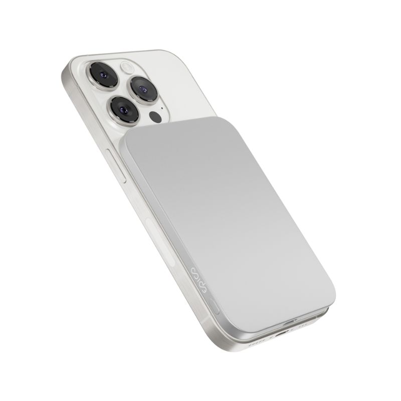 Epico 3000mAh Aluminium Magnetic Wireless Power Bank - stříbrná