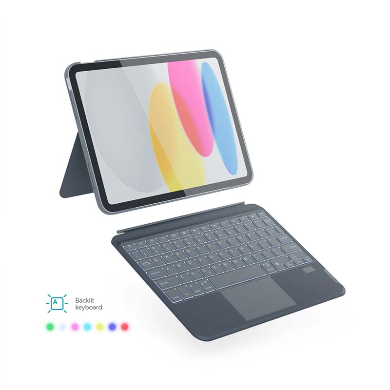 Epico Backlit Keyboard Case for Apple iPad 10,9" (2022)/11" A16 - Čeština/šedá