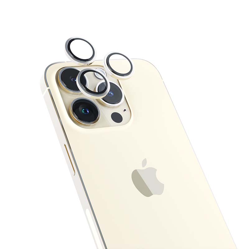 Epico Hliníkové ochranné sklo na objektív fotoaparátu pre iPhone 14 Pro / 14 Pro Max (6,1") - zlaté