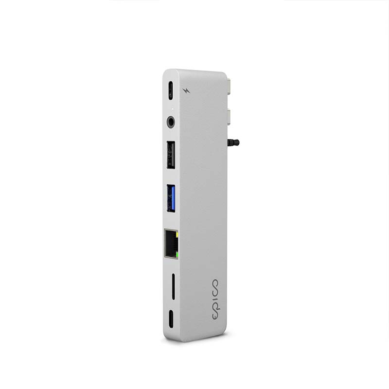 Epico Hub Pro III s USB-C pre notebooky a tablety - strieborný