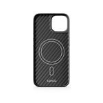Epico Mag+ Hybrid Carbon Case - kompatibilný s MagSafe pre iPhone 15 - čierny