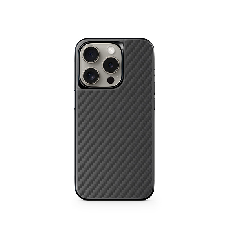 Epico Mag+ Hybrid Carbon Case - kompatibilný s MagSafe pre iPhone 15 Pro - čierny