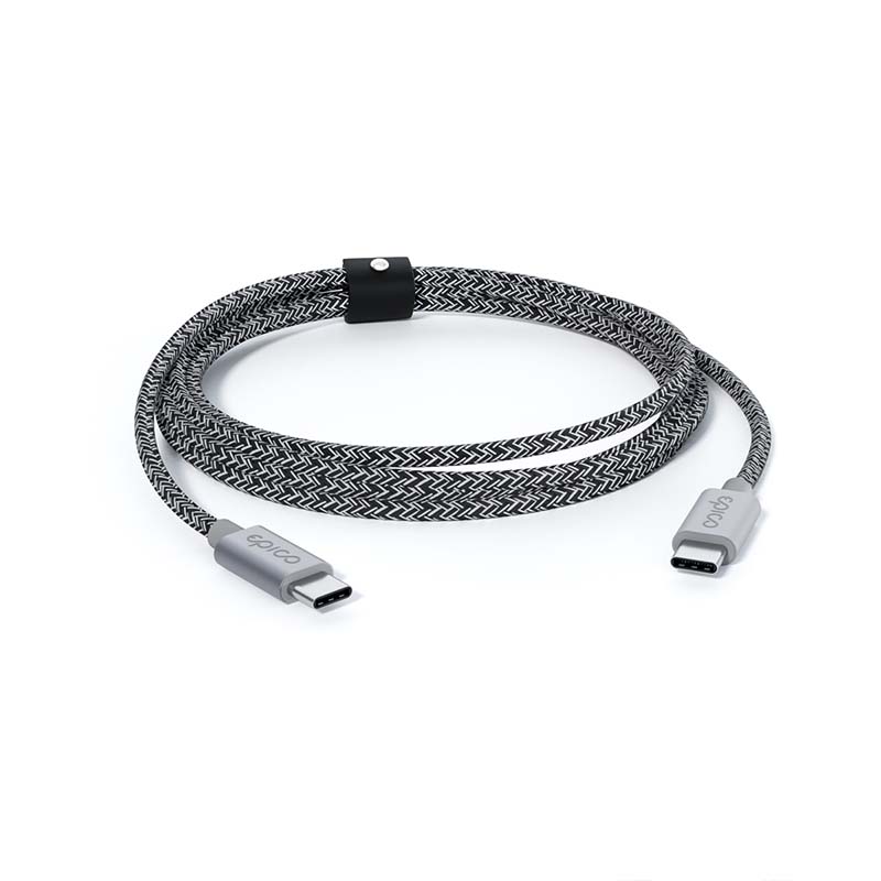 Epico opletený kábel USB-C na USB-C 1,2 m - vesmírne sivý
