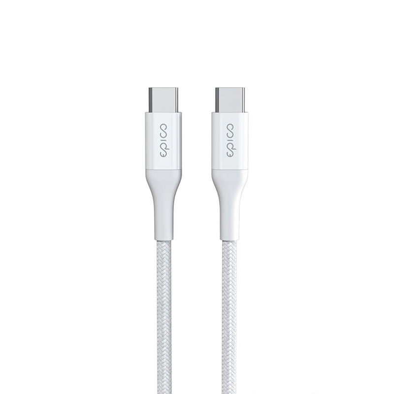 Epico Opletený PD kabel 1.2m USB-C na USB-C - bílý