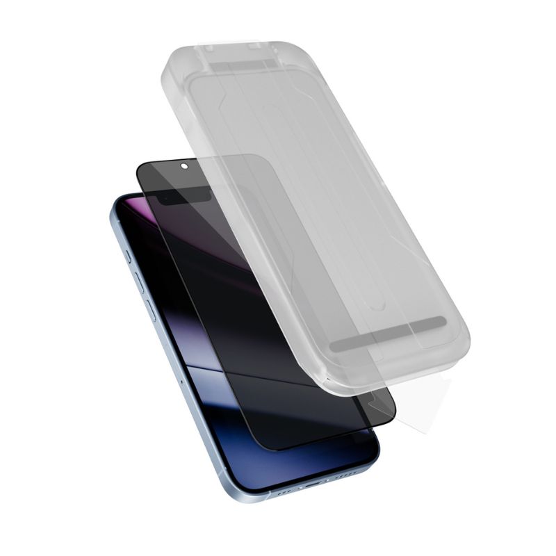 Epico Privacy Glass 3D Ultra-Wide Cover s aplikátorom na prach pre iPhone 13/13 Pro/14/16e